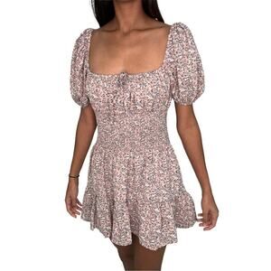 Rose & Remington Cottagecore Floral Smocked Peasant Minidress Size Small